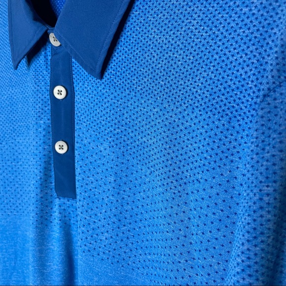 Adidas ClimaCool Men's Golf Polo Athletic Wear Short Sleeve Blue Large Top Shirt - Picture 3 of 6